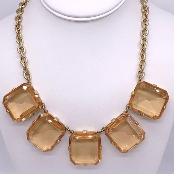 J. Crew Jewelry - J. Crew Bold Chunky Faceted Peach Necklace NWT